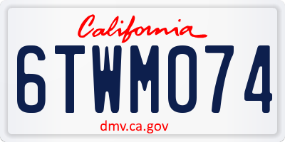 CA license plate 6TWM074