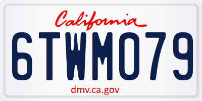 CA license plate 6TWM079