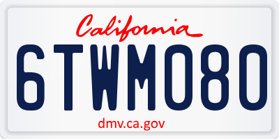 CA license plate 6TWM080