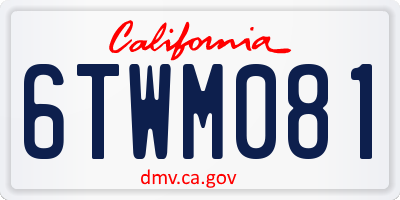 CA license plate 6TWM081
