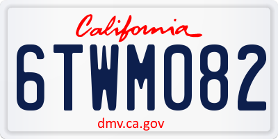 CA license plate 6TWM082