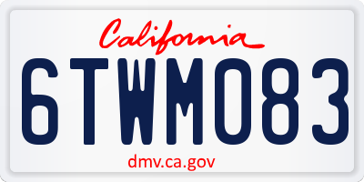 CA license plate 6TWM083