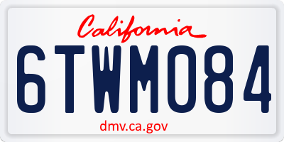 CA license plate 6TWM084