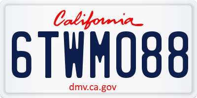 CA license plate 6TWM088