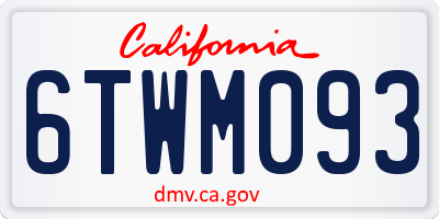 CA license plate 6TWM093