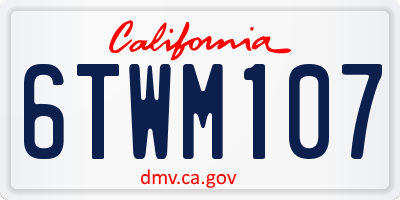 CA license plate 6TWM107