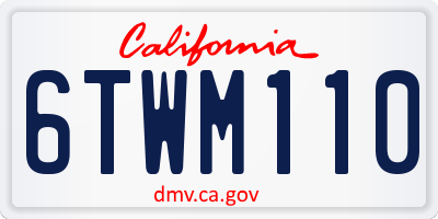 CA license plate 6TWM110