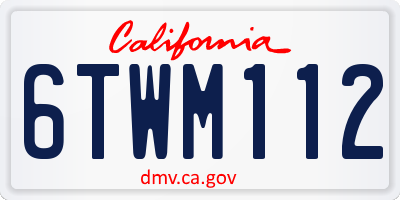 CA license plate 6TWM112