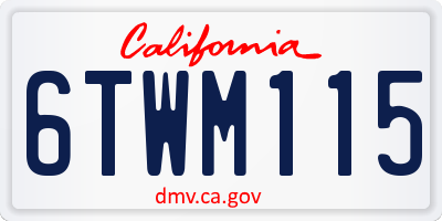 CA license plate 6TWM115