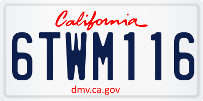 CA license plate 6TWM116