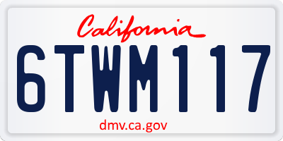 CA license plate 6TWM117