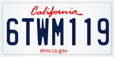 CA license plate 6TWM119