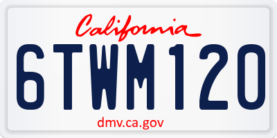 CA license plate 6TWM120