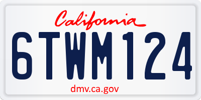 CA license plate 6TWM124