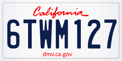 CA license plate 6TWM127