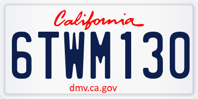 CA license plate 6TWM130