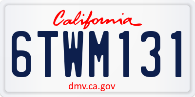 CA license plate 6TWM131