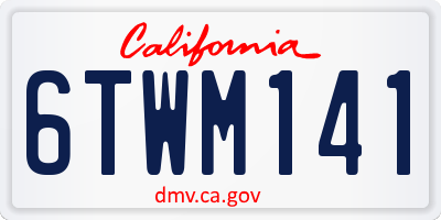 CA license plate 6TWM141