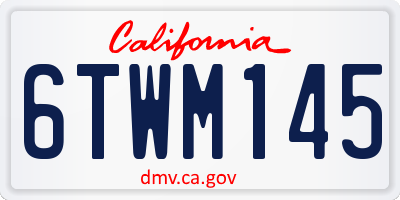 CA license plate 6TWM145
