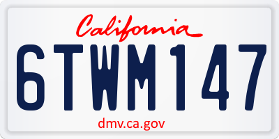 CA license plate 6TWM147