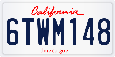 CA license plate 6TWM148