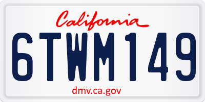 CA license plate 6TWM149