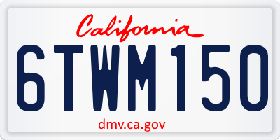 CA license plate 6TWM150