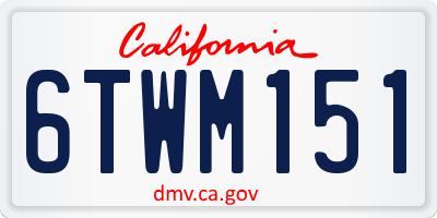 CA license plate 6TWM151