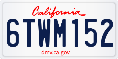 CA license plate 6TWM152