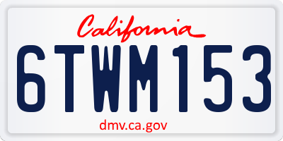 CA license plate 6TWM153