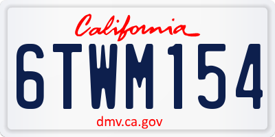 CA license plate 6TWM154
