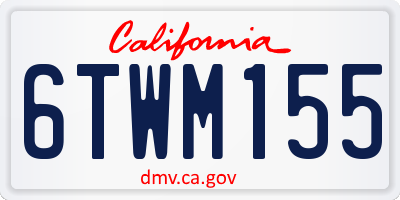 CA license plate 6TWM155