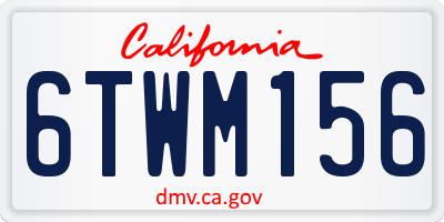 CA license plate 6TWM156