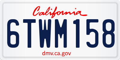 CA license plate 6TWM158