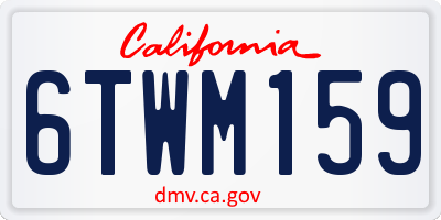 CA license plate 6TWM159