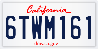 CA license plate 6TWM161