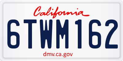 CA license plate 6TWM162