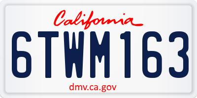 CA license plate 6TWM163