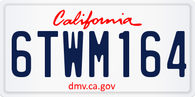 CA license plate 6TWM164