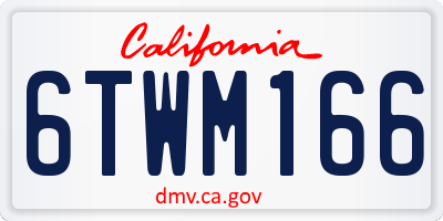 CA license plate 6TWM166