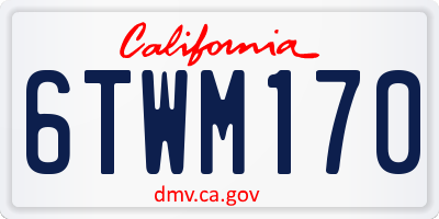 CA license plate 6TWM170