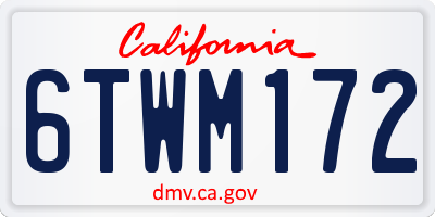 CA license plate 6TWM172