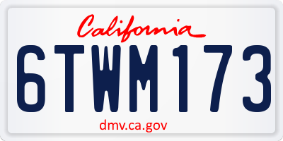 CA license plate 6TWM173