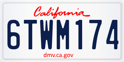 CA license plate 6TWM174