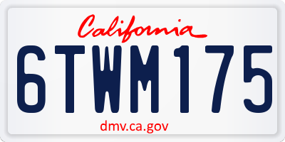 CA license plate 6TWM175