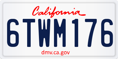 CA license plate 6TWM176