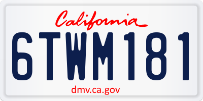 CA license plate 6TWM181
