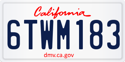 CA license plate 6TWM183