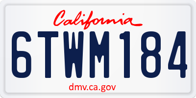 CA license plate 6TWM184