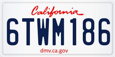 CA license plate 6TWM186
